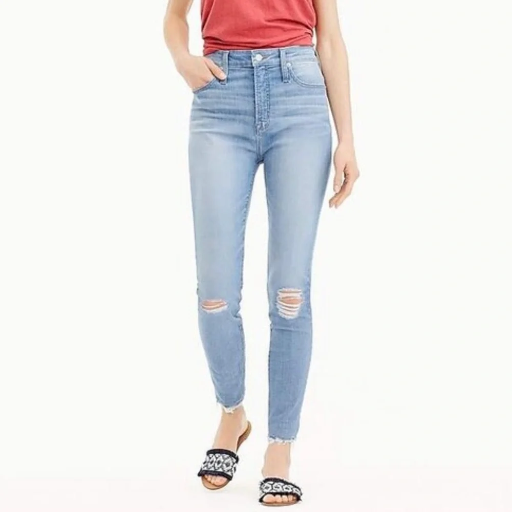 J. Crew‎ Curvy Toothpick Distressed Skinny Jeans